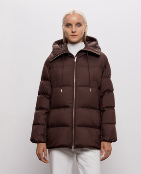 Be Florence Brown down jacket with embroidered emblem BE2617