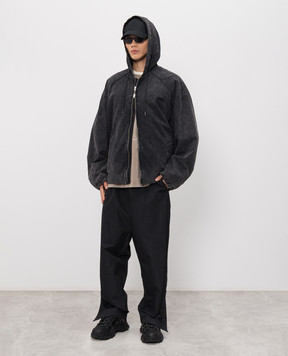 Juun.j Black jacket with a worn effect JC6264P015