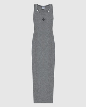 Vetements Gray ribbed midi dress WE76DR539G