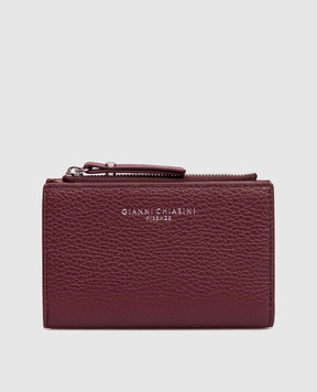 Gianni Chiarini Burgundy leather wallet with logo print PF6003GRN