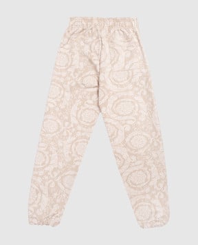 Versace Children's beige patterned joggers 10227441A16796