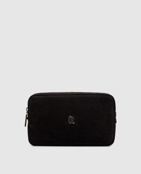 Stefano Ricci Black nubuck bag with monogram logo PP365SRPSNS