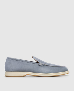 Enrico Mandelli Blue suede loafers 0YACHT7415