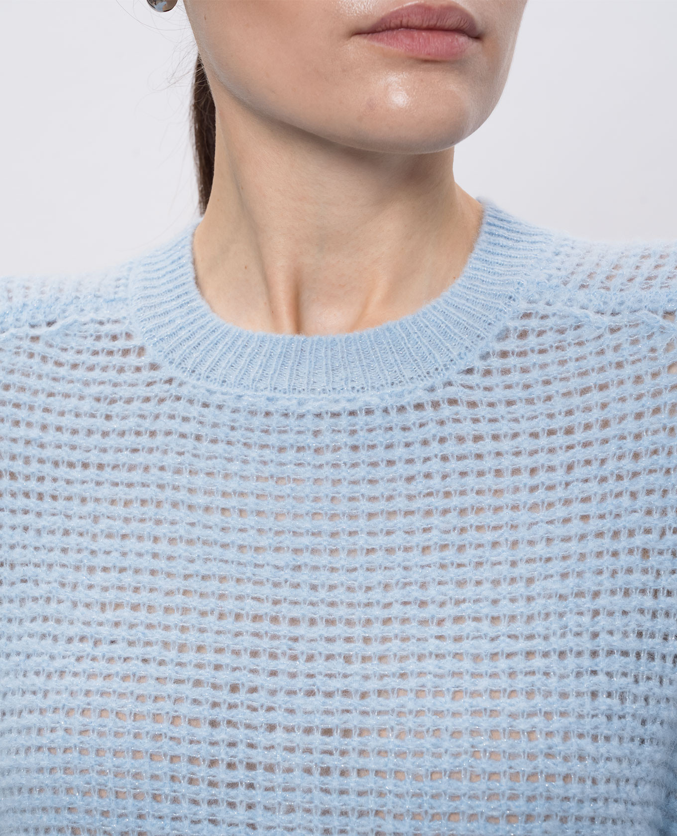 Blue alpaca wool sweater Peserico 5