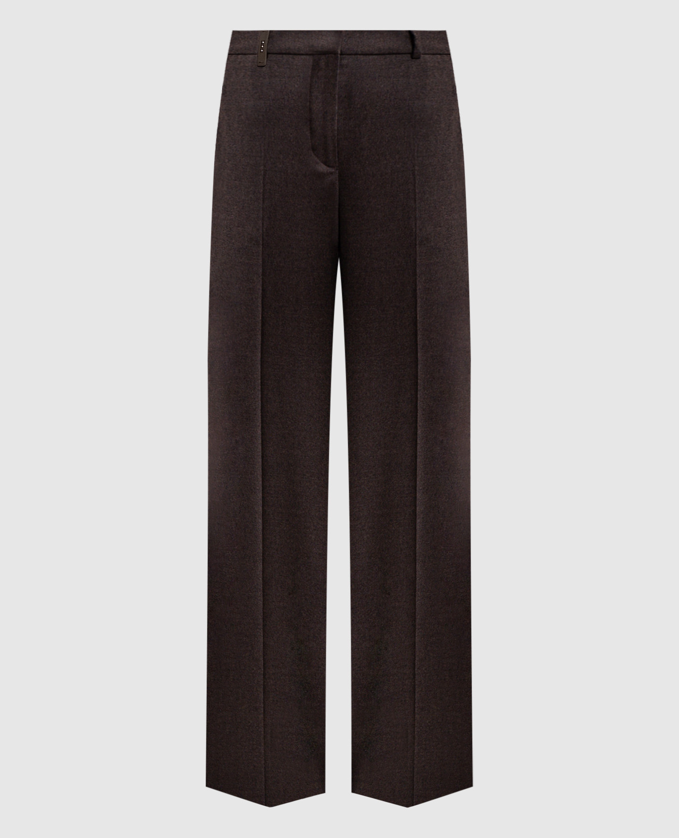 Brown wool and cashmere pants