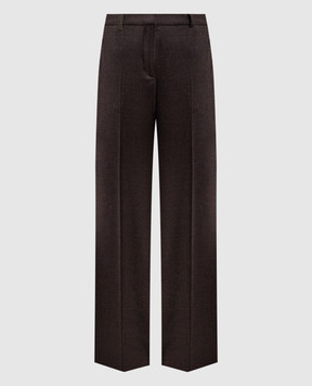 Peserico Brown wool and cashmere pants A0456703358