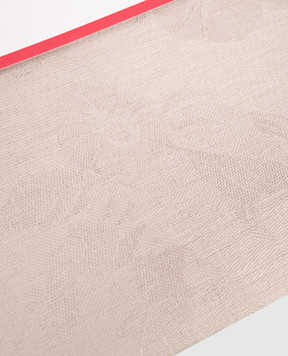 Le Jacquard Fraincais Beige Tivoli linen tablecloth with pattern 28102