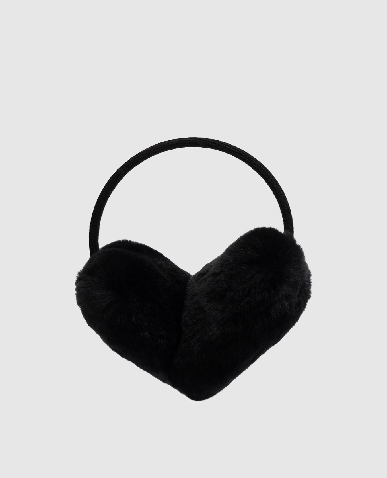 Children's black rabbit fur headphones
