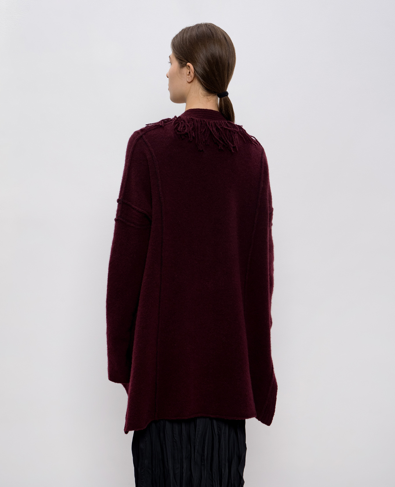 

Burgundy cardigan with wool Masnada