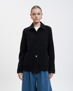 Gabriela Hearst Ulu Chore black cashmere jacket 1255050C076