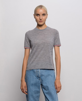 Thom Browne Grey melange wool T-shirt FJS232AJ0301
