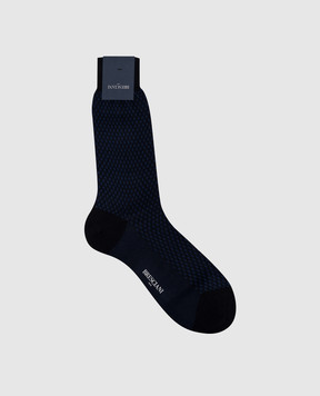 Bresciani Blue socks with a geometric pattern MC034JQ1521XX