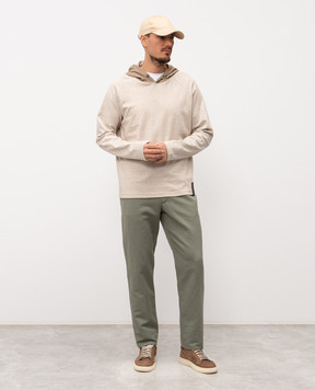 Sease Beige linen hoodie WH050TJ202