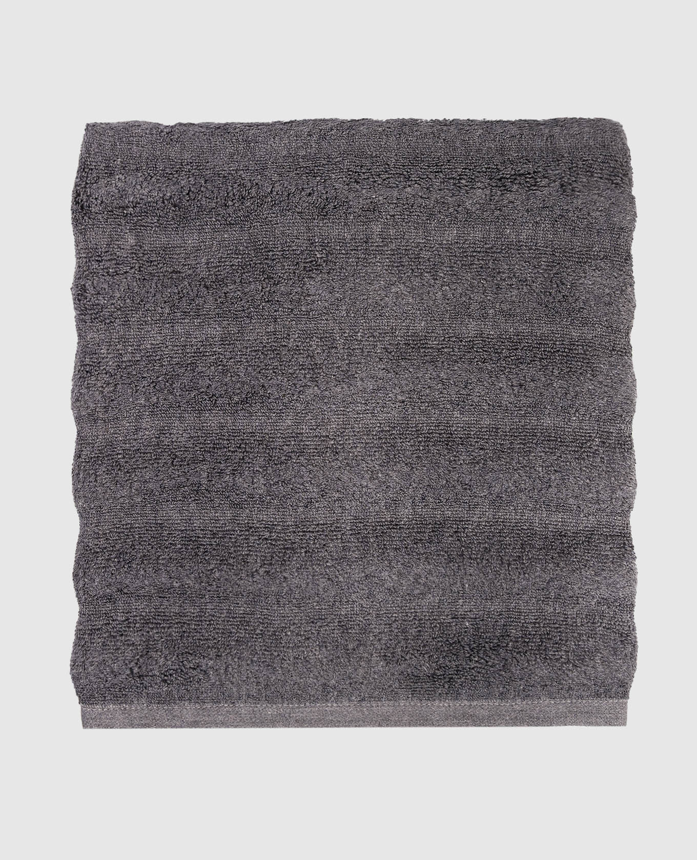 

Grey terry bath towel ASH RIBBED Hamam
