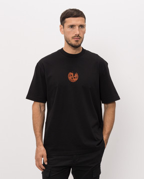 Stone Island Black T-shirt with logo emblem print L2S152100001S0533