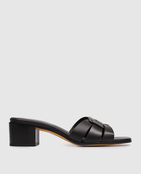Doucal's Black leather mules DD8882EDITUF073