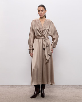Kiton Beige silk dress D62340K0584I