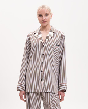 Dolce&Gabbana Brown striped shirt F5U37TFR52K