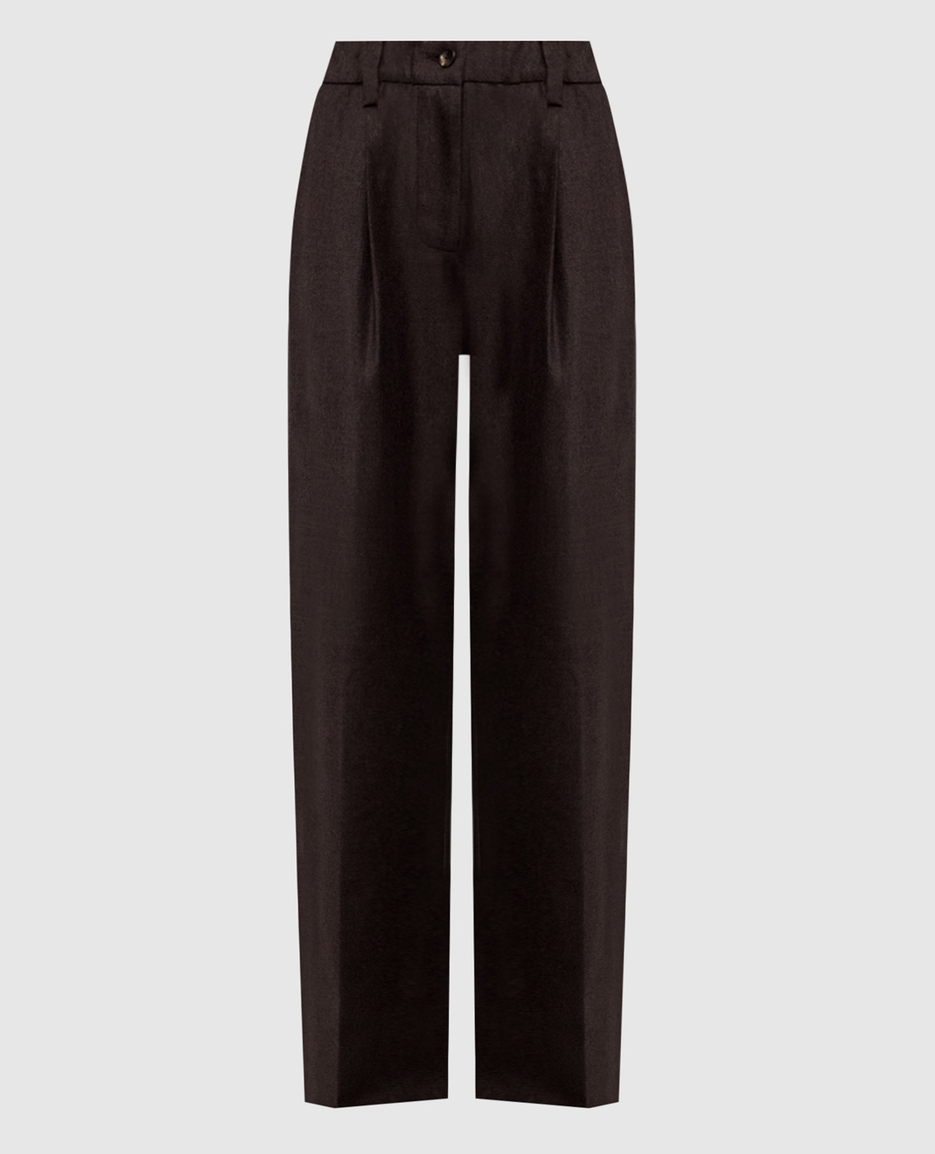 Zeza brown wool and cashmere pants