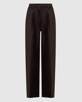 Marco Pescarolo Zeza brown wool and cashmere pants ZEZAD5429