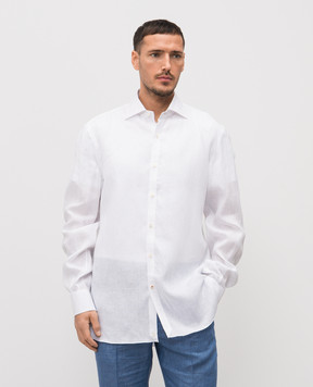 ISAIA White linen shirt CAM088KM304