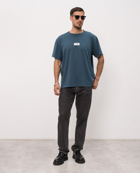 Maison Margiela MM6 Blue T-shirt with a patch SH0GC0071M20258