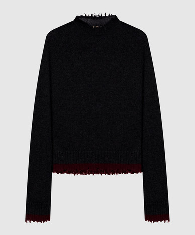 Grauer Kaschmirpullover