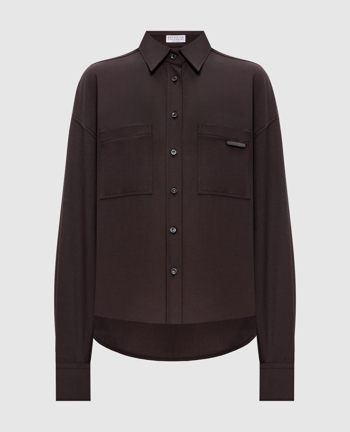 Brown shirt with wool