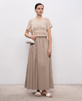Peserico Beige maxi skirt with slits P0570201979