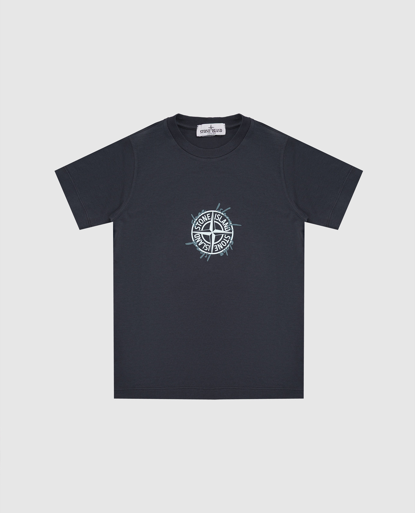 Children's blue T-shirt with logo emblem print