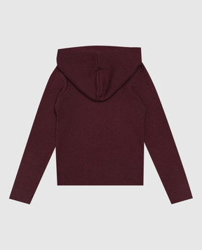 Off-White Children's burgundy hoodie with ribbed wool 44GHU001F26K001
