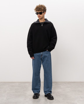 Axel Arigato Black wool sweater with zipper A4140001
