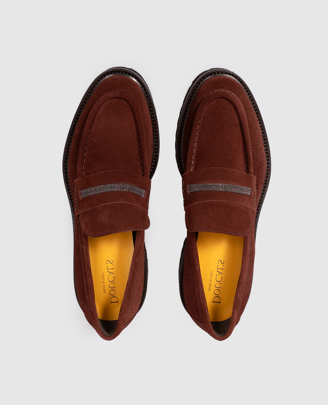 Brown suede loafers with monil chain Doucal's 4