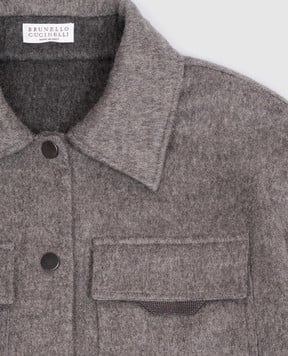 Brunello Cucinelli Children's gray wool jacket with monil chain BD565C437C