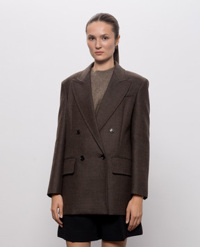 Max Mara PULVINO brown double-breasted wool jacket MXSPULVINO