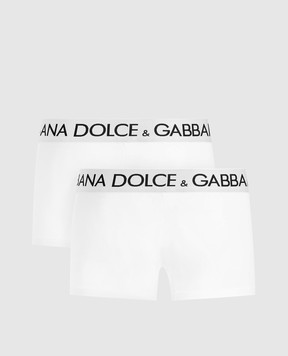 Dolce&Gabbana Set of white briefs with logo pattern M9D70JONN97