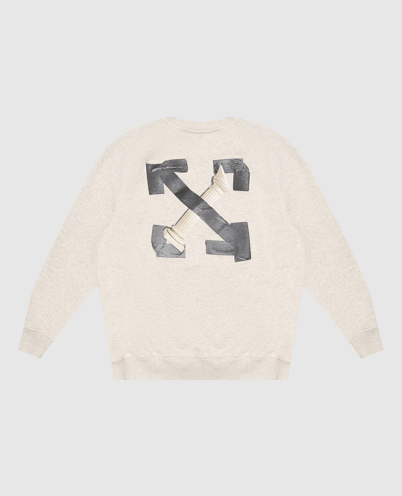 Children's beige melange sweatshirt with logo print Off-White 2