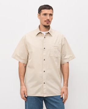 Iceberg Beige shirt with logo embroidery G0800032