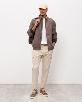 Peserico Brown linen jacket R5227002606