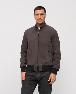 Cashmere&Whiskey Brown suede jacket DF272
