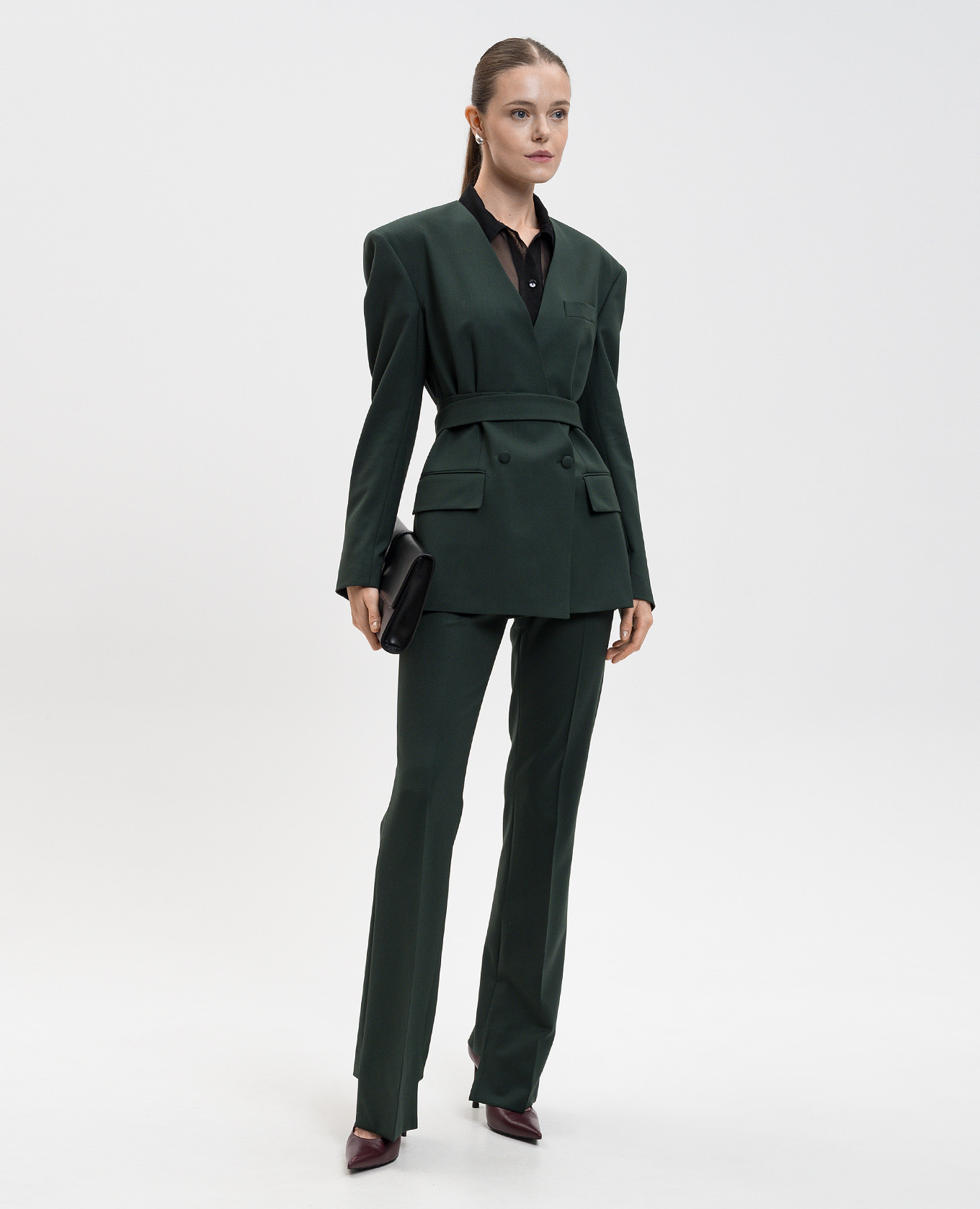 Green double-breasted wool jacket Jacob Lee 2
