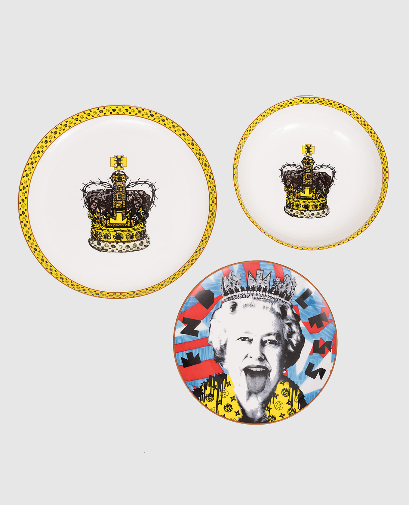 

Porcelain plate set ENDLESS 3 pcs in a gift box Geminiano Cozzi 1765, White