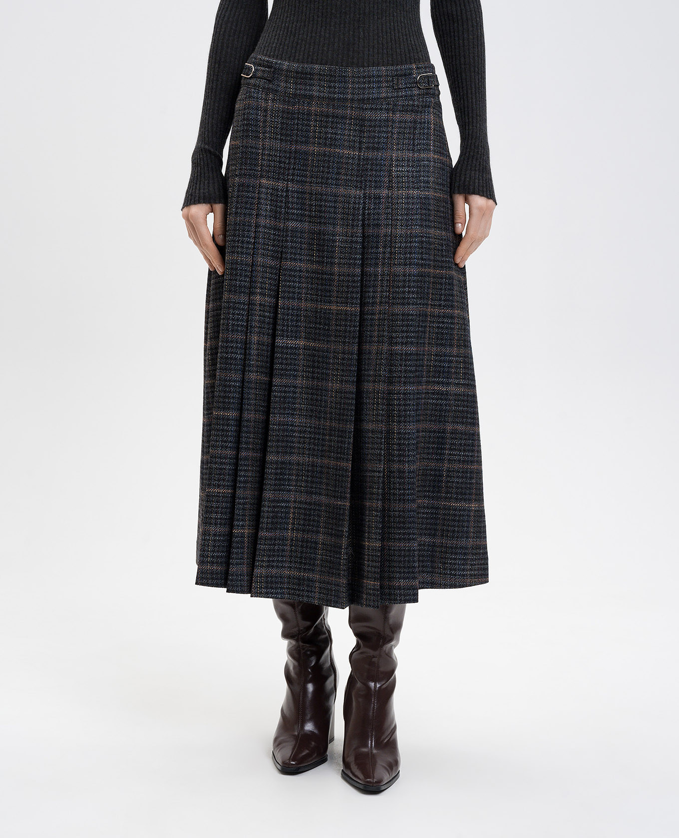 

Wesley grey wool and silk midi skirt Gabriela Hearst