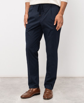 Peserico Blue cotton pants R54774T23D07945