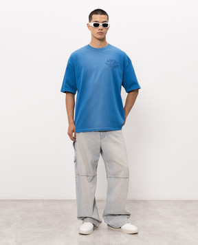 AMIRI Blue T-shirt with embroidered logo AMTOJR1157
