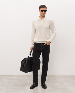 Castangia dal 1850 Ivory wool and silk polo shirt CS5304