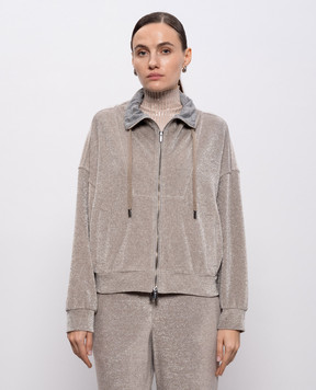 Peserico Beige velour sports jacket with lurex S12502J005008