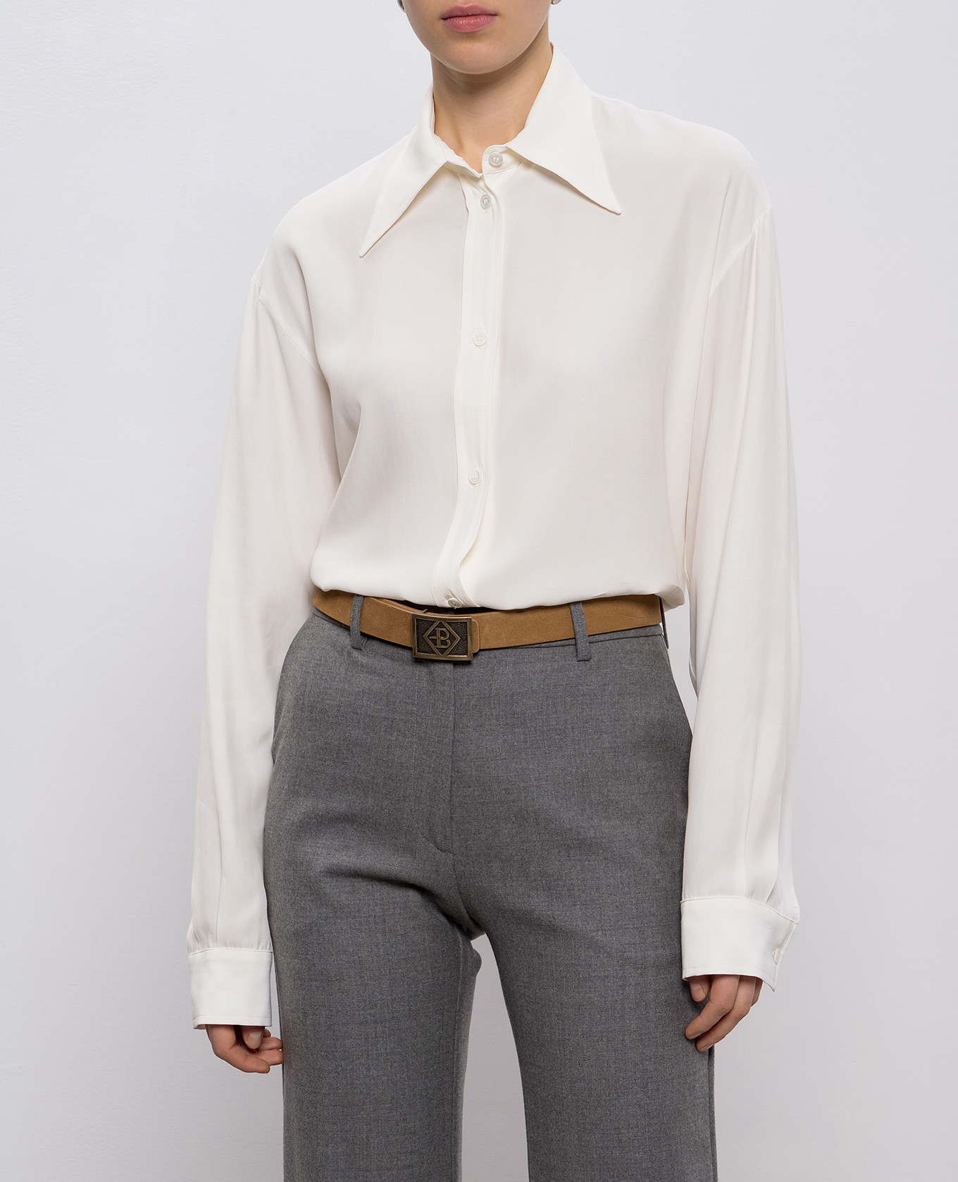 

Brown suede belt with logo Ballantyne