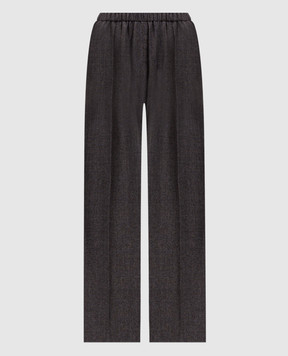 Peserico Gray wool pants with lurex P04309D03324