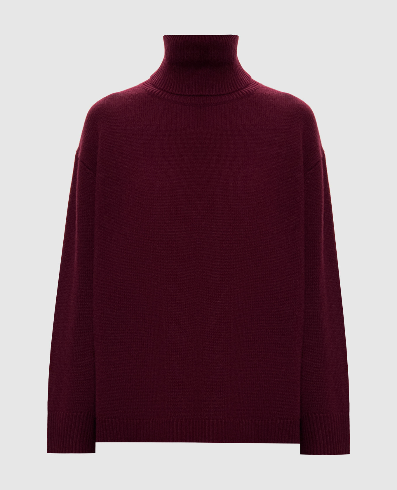 Burgundy wool and cashmere sweater with slits